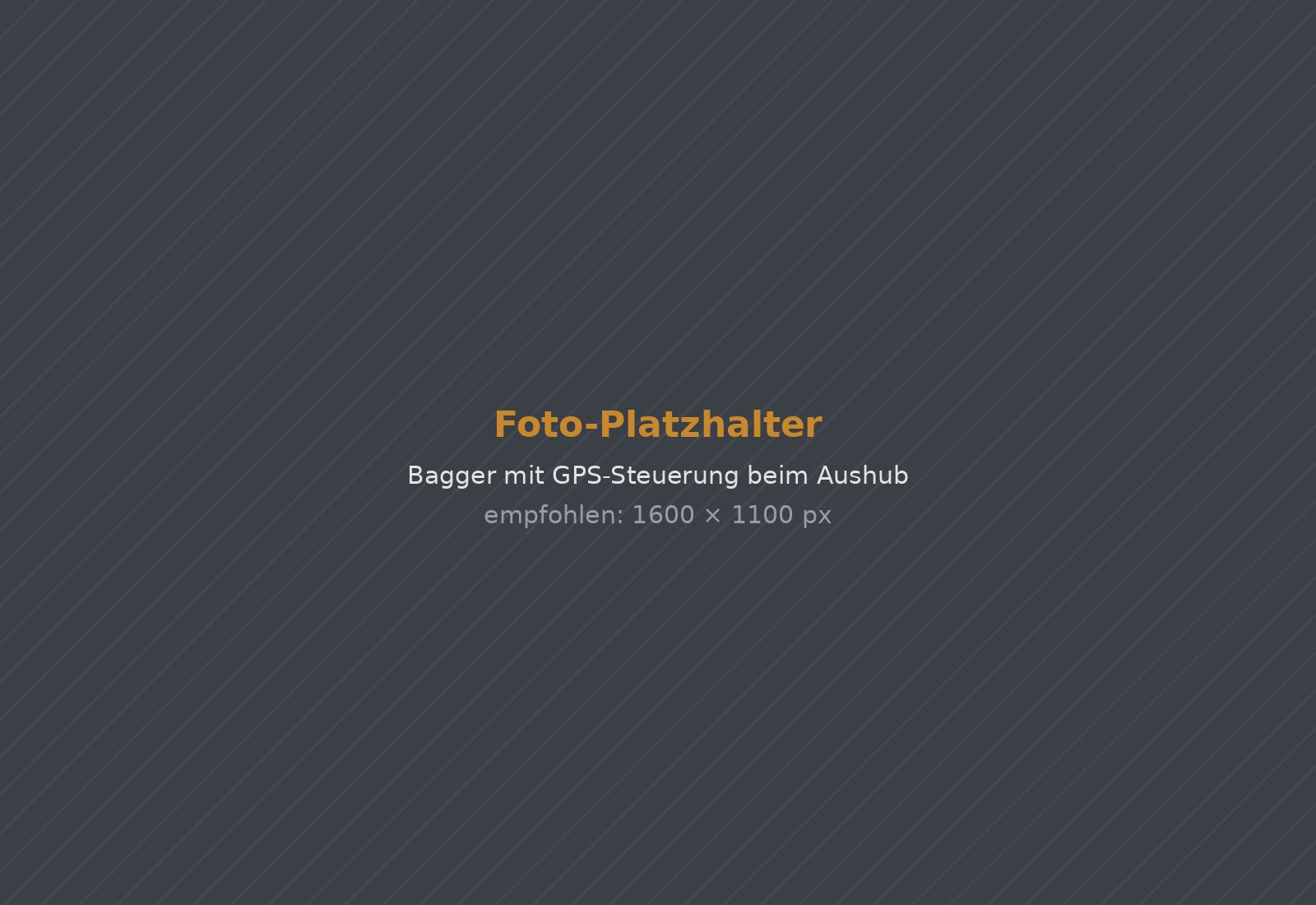 Bagger mit GPS-Steuerung beim Aushub
